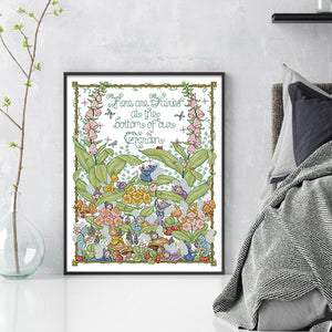 Joy Sunday - Garden Elves - 41*52CM 14CT 2 Stamped Cross Stitch