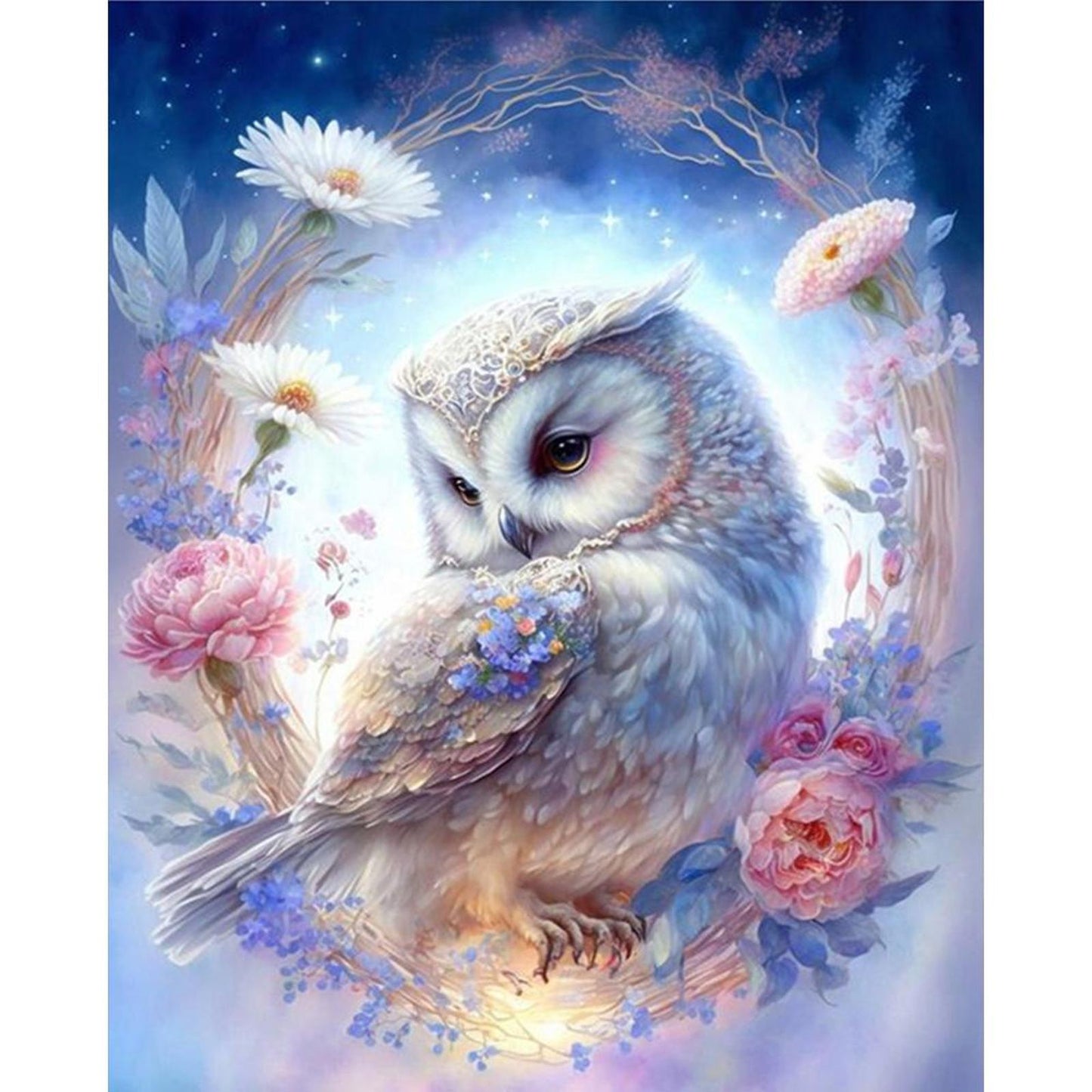 White-Headed Owl - Full 11CT Counted Cross Stitch 40x50CM - Yishu