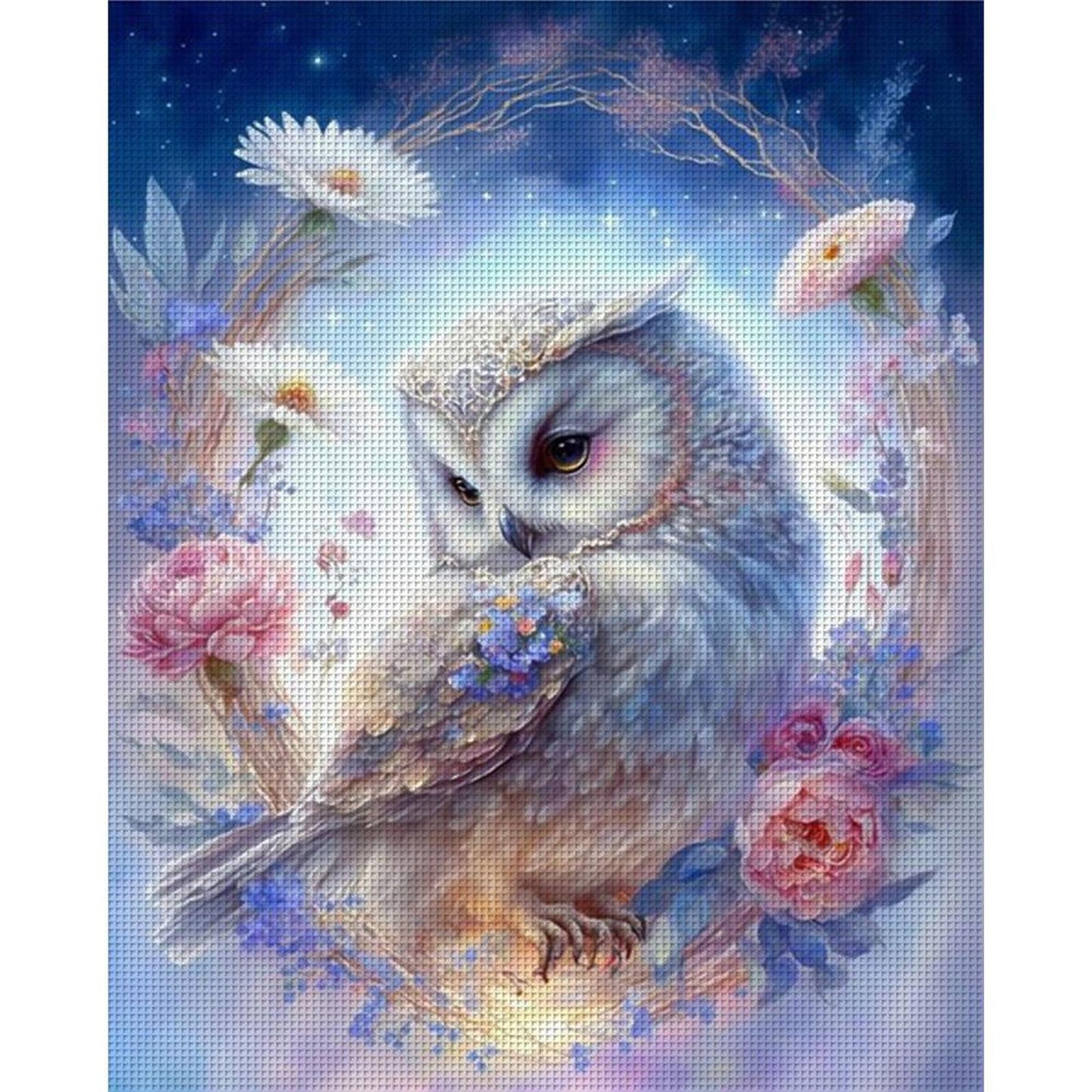 White-Headed Owl - Full 11CT Counted Cross Stitch 40x50CM - Yishu