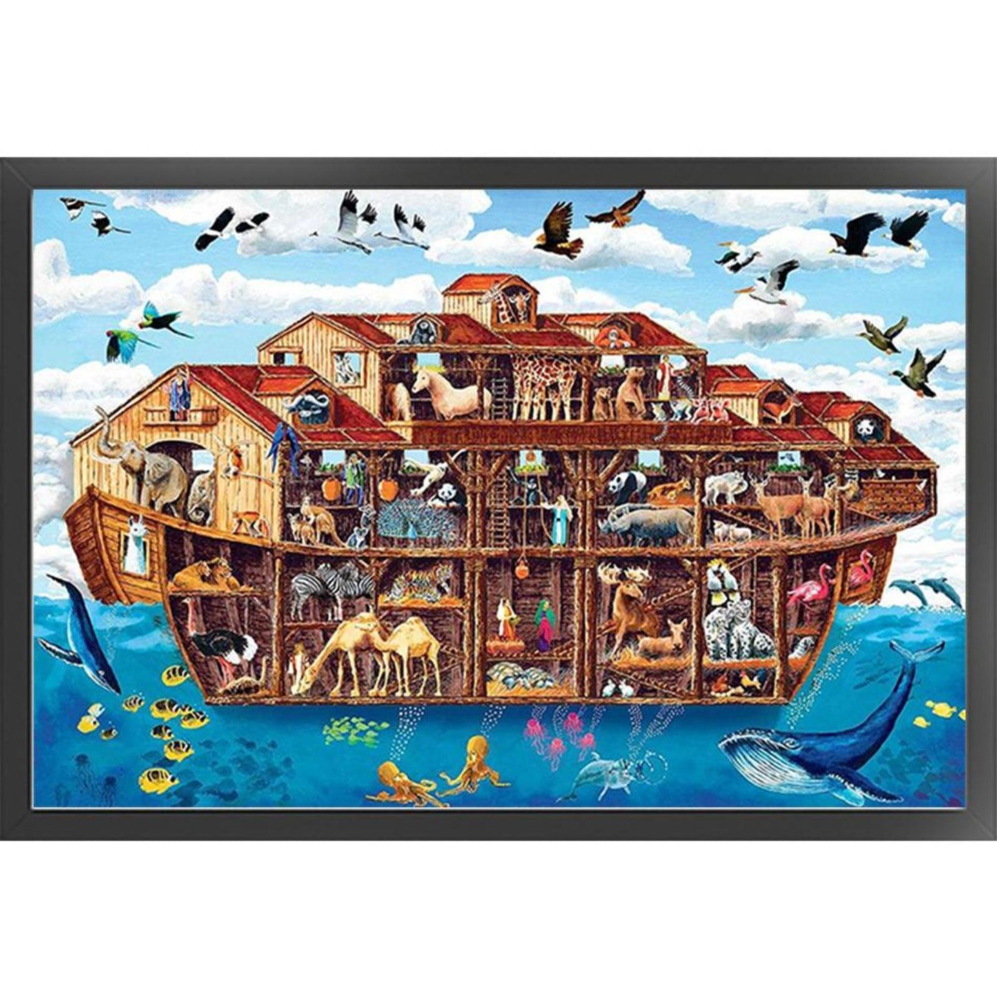 Animals On Noah'S Ark - Full 11CT Counted Cross Stitch 70x50CM - Yishu
