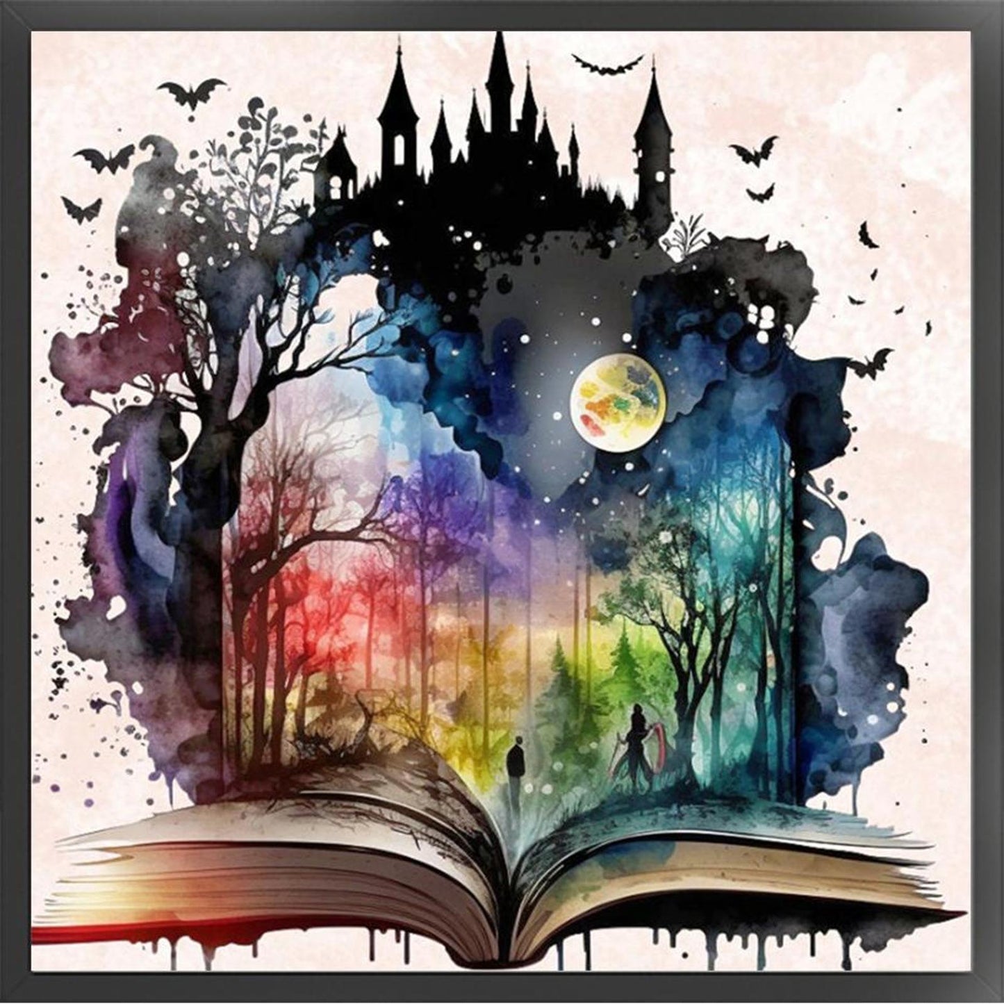 Magic Book Landscape - Full 11CT Counted Cross Stitch 50x50CM - Yishu