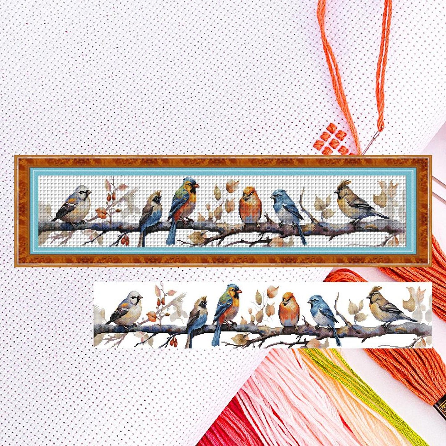 Little Bird - Partial 14CT Counted Cross Stitch 95x19CM - Joy Sunday Backstitch