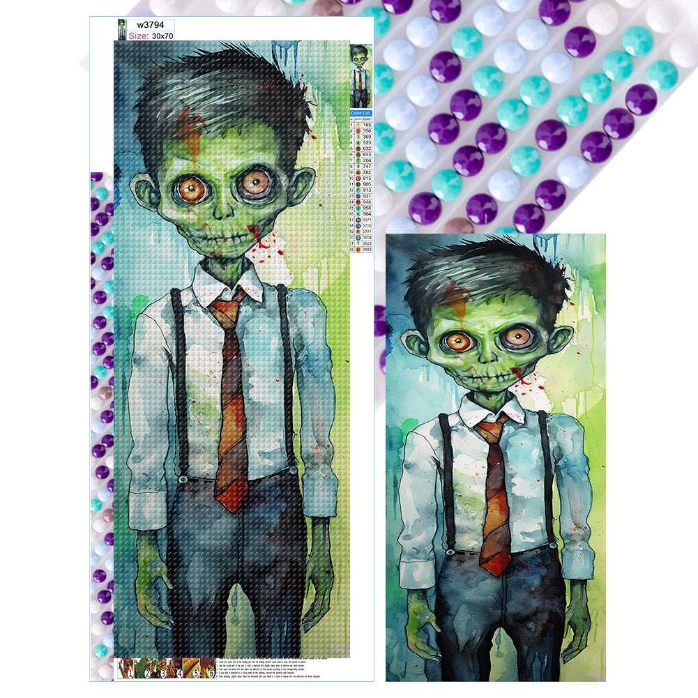 Zombie In A Tie And Blazer 30*70CM(Canvas) Full Round Drill Diamond Painting