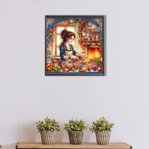 Cooking Woman 40*40CM(Picture) Full Round Drill Diamond Painting