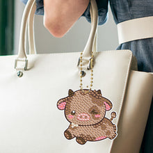 Load image into Gallery viewer, 8Pcs PVC Double Sided Special Shaped Cartoon Calf Diamond Painting Art Keychain
