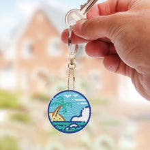 Load image into Gallery viewer, 8Pcs PVC Double Sided Special Shaped Geometric Landscape Diamond Art Keychain
