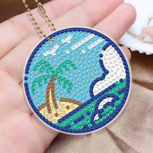 Load image into Gallery viewer, 8Pcs PVC Double Sided Special Shaped Geometric Landscape Diamond Art Keychain
