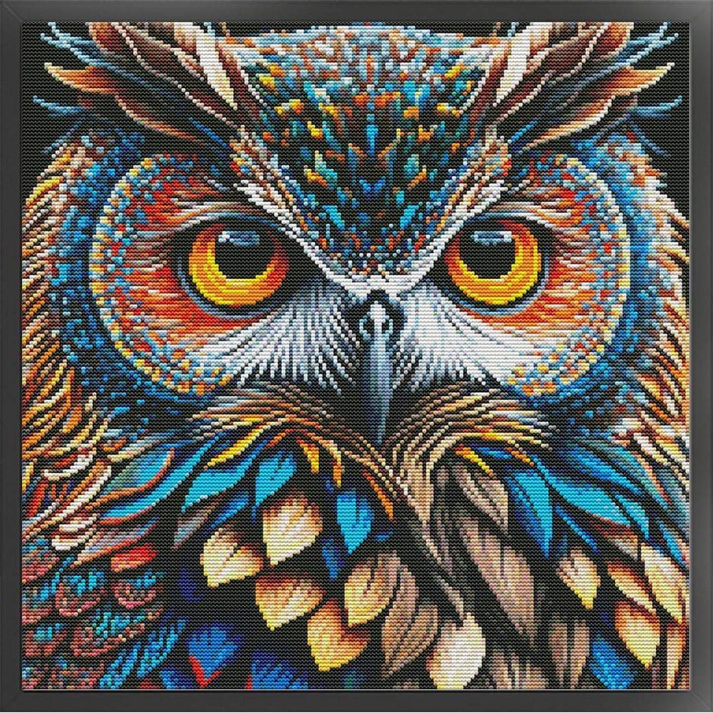 Owl - Full 14CT Stamped Cross Stitch 41x41CM - Joy Sunday
