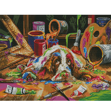 Load image into Gallery viewer, Joy Sunday - The Drawing Dog - 53*41CM 14CT 2 Stamped Cross Stitch
