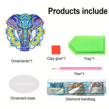 Load image into Gallery viewer, PVC Round Special Shaped Mandala Elephant Desktop 5D DIY Diamond Art Kits Decor
