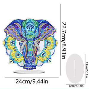 PVC Round Special Shaped Mandala Elephant Desktop 5D DIY Diamond Art Kits Decor