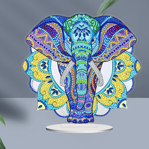 PVC Round Special Shaped Mandala Elephant Desktop 5D DIY Diamond Art Kits Decor