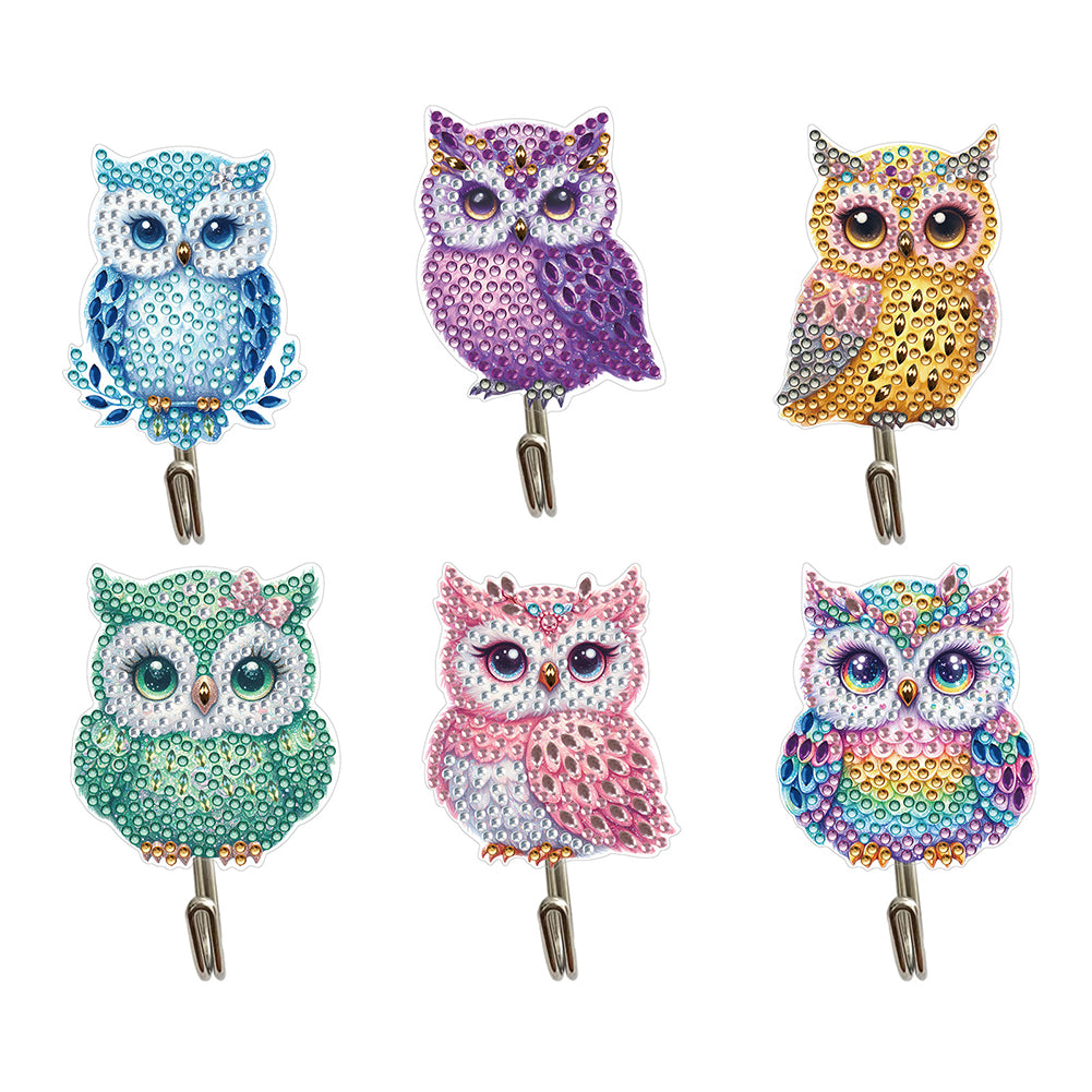 6Pcs 2D/Flat DIY Owl Diamond Painting Hooks Diamond Art Painting Hook Kit