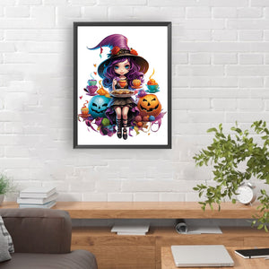 Halloween Witch 30*40CM(Canvas) Full Round Drill Diamond Painting