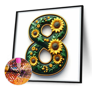 Sunflower Number 8 30*30CM(Canvas) Full Round Drill Diamond Painting