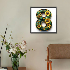 Sunflower Number 8 30*30CM(Canvas) Full Round Drill Diamond Painting