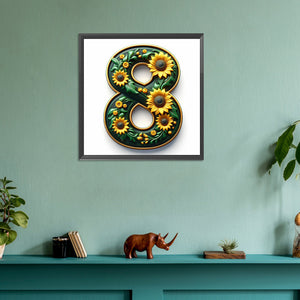 Sunflower Number 8 30*30CM(Canvas) Full Round Drill Diamond Painting