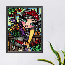 Load image into Gallery viewer, Flower Market Girl 40*50CM(Canvas) Full Round Drill Diamond Painting
