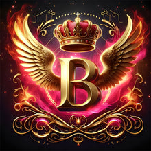 Load image into Gallery viewer, Feather-Winged Letter B 30*30CM(Canvas) Full Round Drill Diamond Painting
