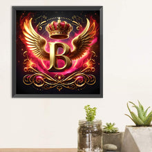 Load image into Gallery viewer, Feather-Winged Letter B 30*30CM(Canvas) Full Round Drill Diamond Painting
