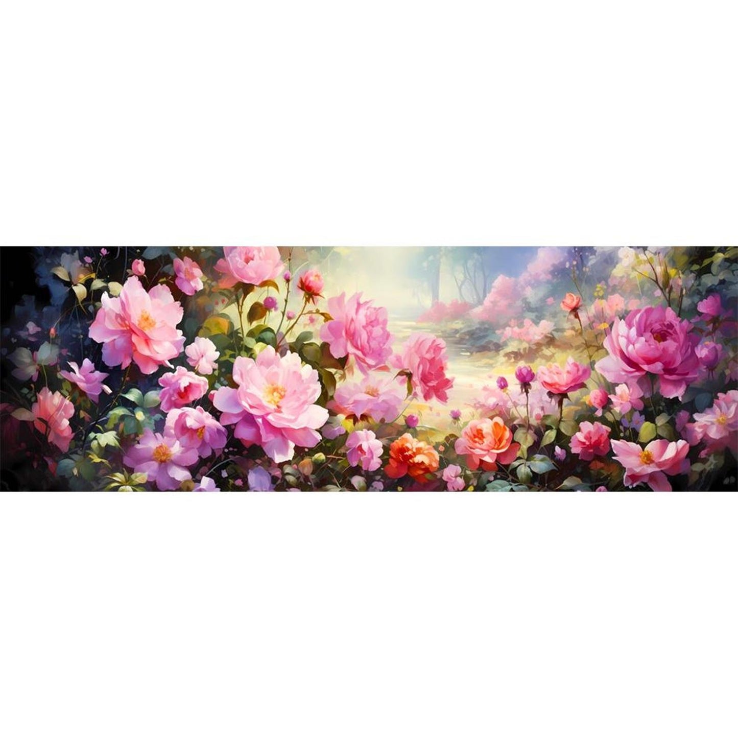 Flower Cluster - Full 11CT Stamped Cross Stitch 100x32CM - Yishu