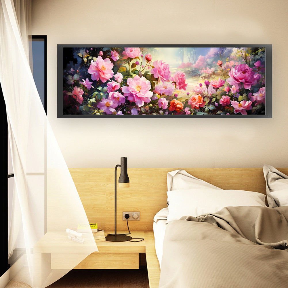 Flower Cluster - Full 11CT Stamped Cross Stitch 100x32CM - Yishu