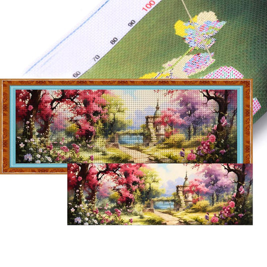 Flower Cluster - Full 11CT Stamped Cross Stitch 100x32CM - Yishu