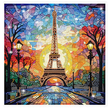 Load image into Gallery viewer, Stained Glass Eiffel Tower DIY Mosaic Sticker Craft Diamond Painting Sticker
