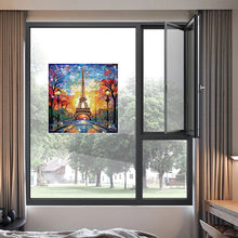 Load image into Gallery viewer, Stained Glass Eiffel Tower DIY Mosaic Sticker Craft Diamond Painting Sticker
