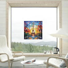 Load image into Gallery viewer, Stained Glass Eiffel Tower DIY Mosaic Sticker Craft Diamond Painting Sticker
