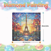 Load image into Gallery viewer, Stained Glass Eiffel Tower DIY Mosaic Sticker Craft Diamond Painting Sticker
