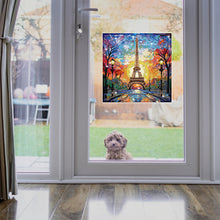 Load image into Gallery viewer, Stained Glass Eiffel Tower DIY Mosaic Sticker Craft Diamond Painting Sticker
