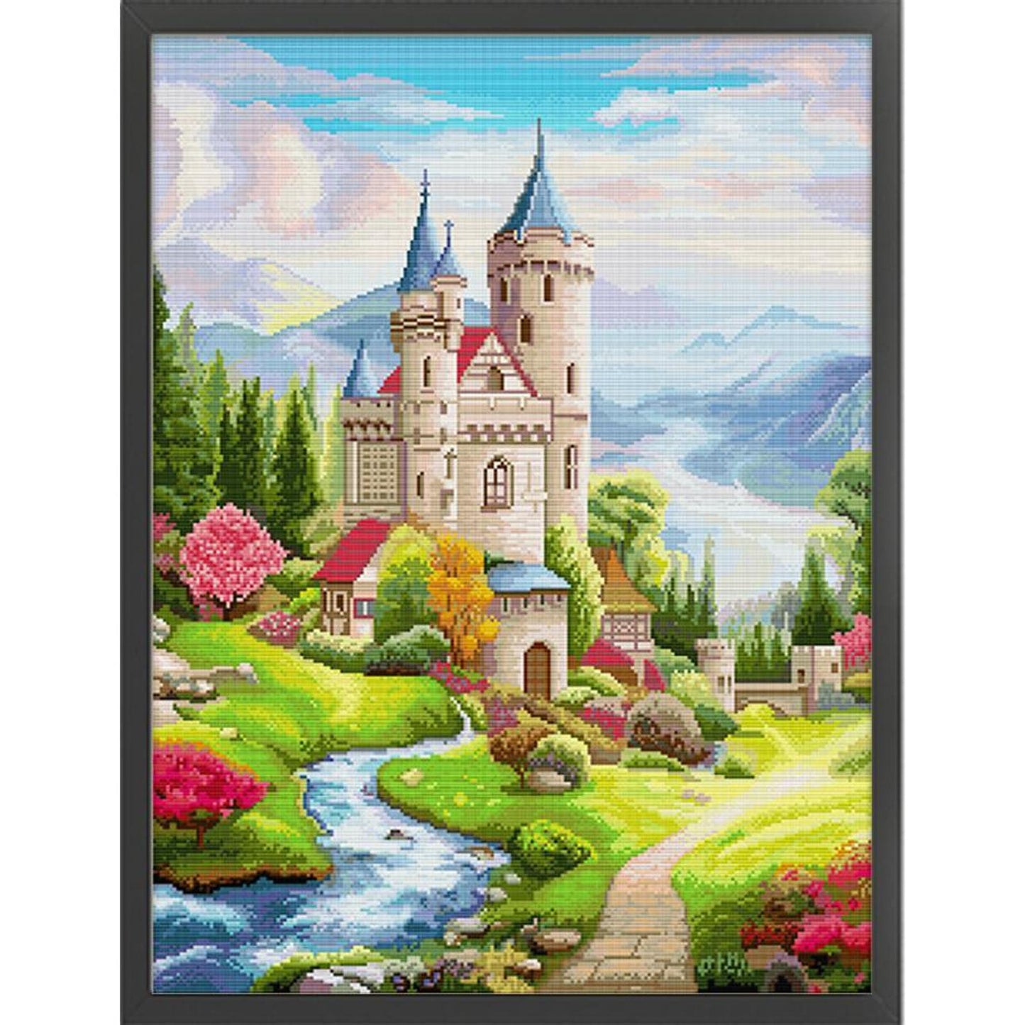 Lake Como - Full 14CT Stamped Cross Stitch 49x61CM - Spring Egyptian Cotton Backstitch(81Colors)