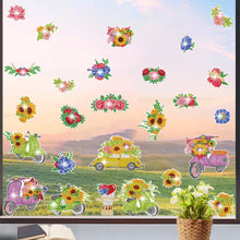 Load image into Gallery viewer, 26pcs Sunflower Diamond Painting Window Sticker Crystal Diamond Sticker
