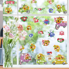 Load image into Gallery viewer, 26pcs Sunflower Diamond Painting Window Sticker Crystal Diamond Sticker
