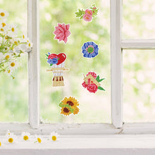 Load image into Gallery viewer, 26pcs Sunflower Diamond Painting Window Sticker Crystal Diamond Sticker
