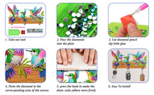 Load image into Gallery viewer, Birds Theme Wood DIY Diamond Painting Art Hooks No Hole Punching Wall Decoration
