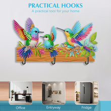 Load image into Gallery viewer, Birds Theme Wood DIY Diamond Painting Art Hooks No Hole Punching Wall Decoration
