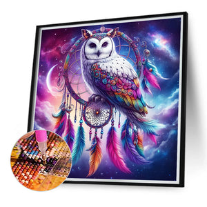 Owl Dreamcatcher 40*40CM(Canvas) Full Round Drill Diamond Painting