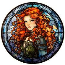 Load image into Gallery viewer, Red-Haired Girl Glass Painting 40*40CM(Picture) Full Round Drill Diamond Painting

