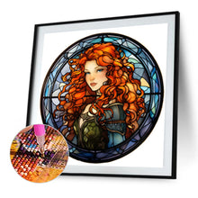Load image into Gallery viewer, Red-Haired Girl Glass Painting 40*40CM(Picture) Full Round Drill Diamond Painting
