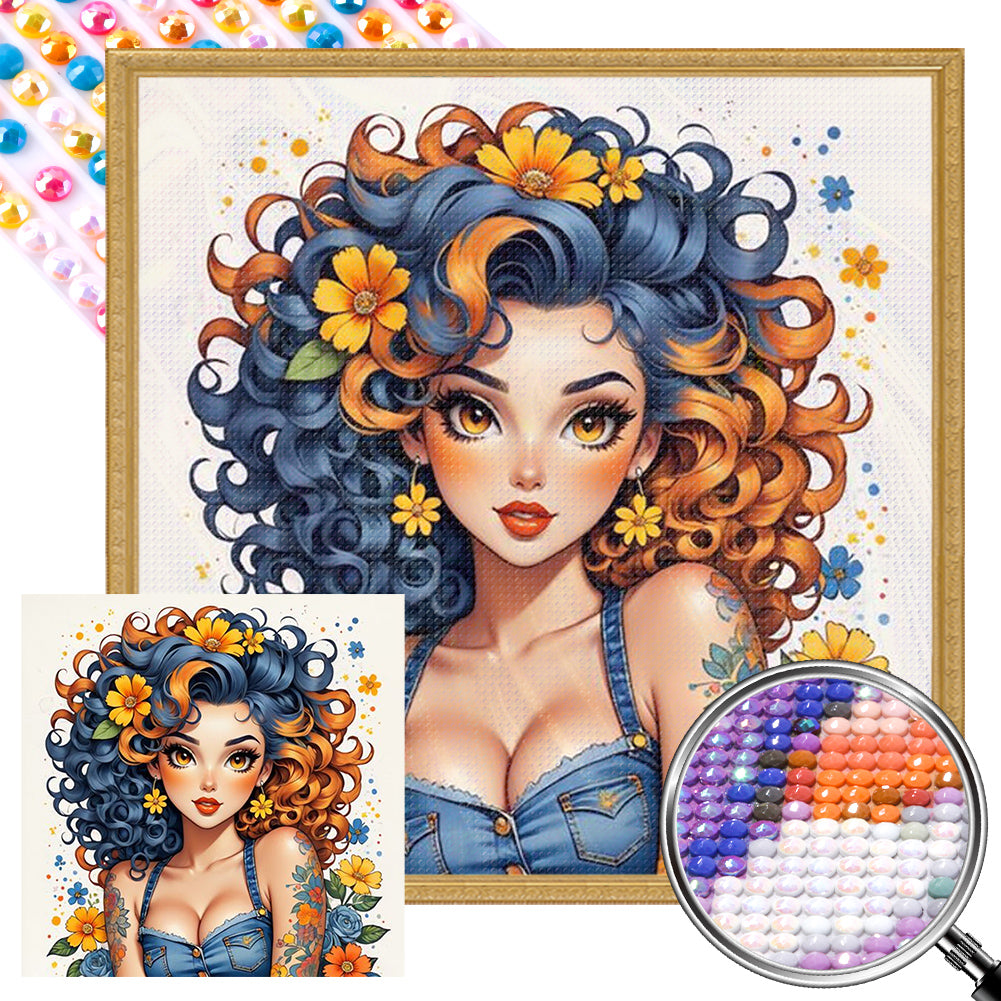 Fresh Summer Girl 40*40CM(Picture) Full Round Drill Diamond Painting