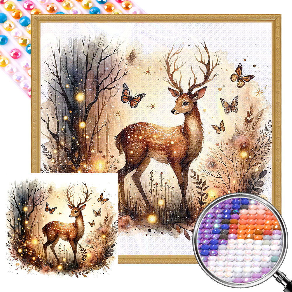 Fluorescent Deer 30*30CM(Picture) Full Round Drill Diamond Painting