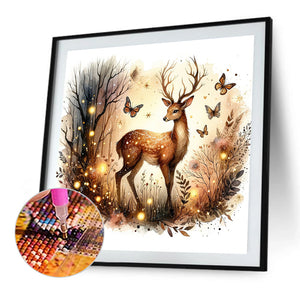 Fluorescent Deer 30*30CM(Picture) Full Round Drill Diamond Painting