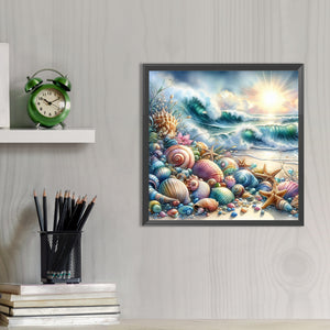 Seashells On The Beach 40*40CM(Picture) Full Round Drill Diamond Painting
