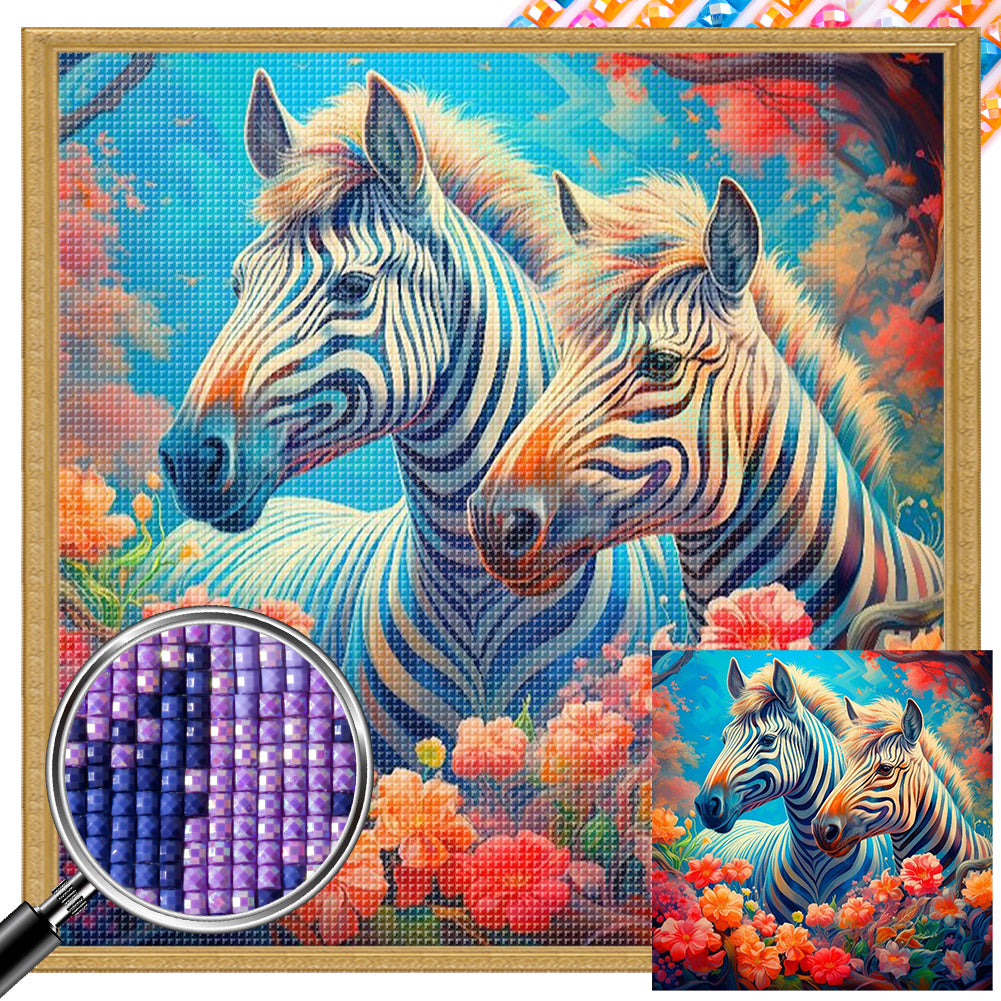 Zebra 40*40CM(Picture) Partial AB Full Square Drill Diamond Painting