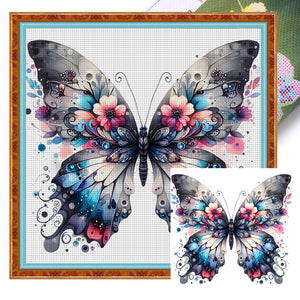 Huancan - Colorful Butterflies - 45*45CM 11CT 3 Stamped Cross Stitch