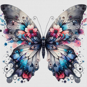 Huancan - Colorful Butterflies - 45*45CM 11CT 3 Stamped Cross Stitch