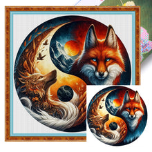 Load image into Gallery viewer, Huancan - Tai Chi Yin And Yang - Fox - 45*45CM 11CT 3 Stamped Cross Stitch
