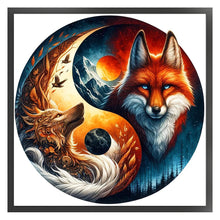 Load image into Gallery viewer, Huancan - Tai Chi Yin And Yang - Fox - 45*45CM 11CT 3 Stamped Cross Stitch
